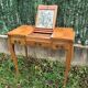 Louis XV style dressing table in veneer wood and marquetry