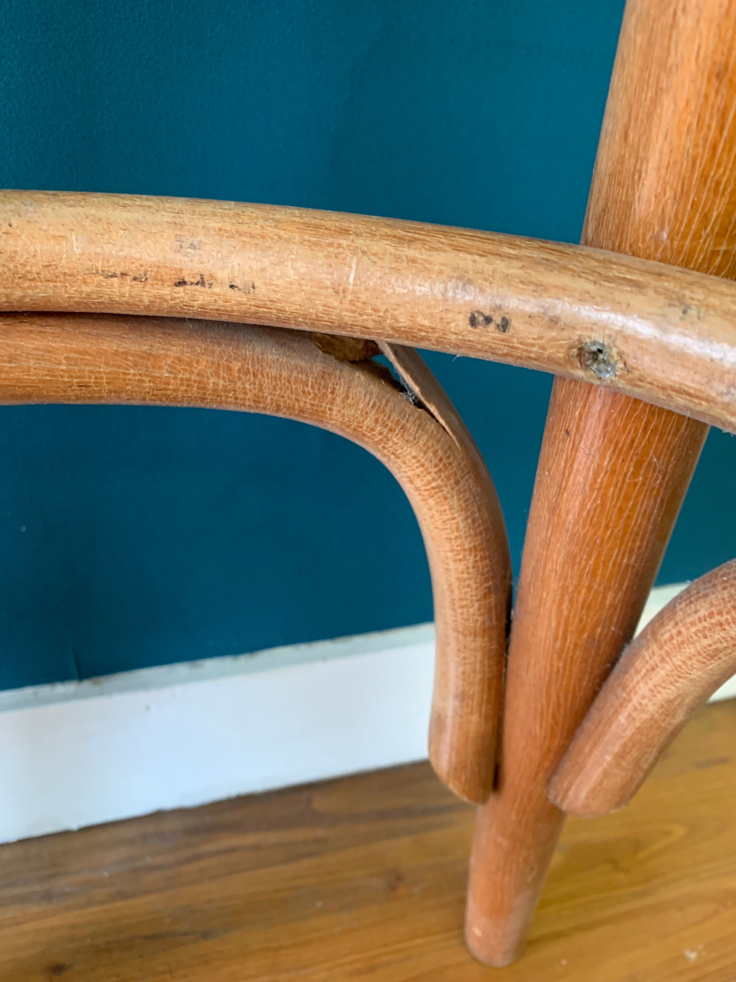 Pair of curved wooden bar stools