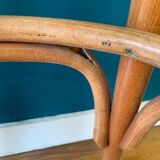 Pair of curved wooden bar stools