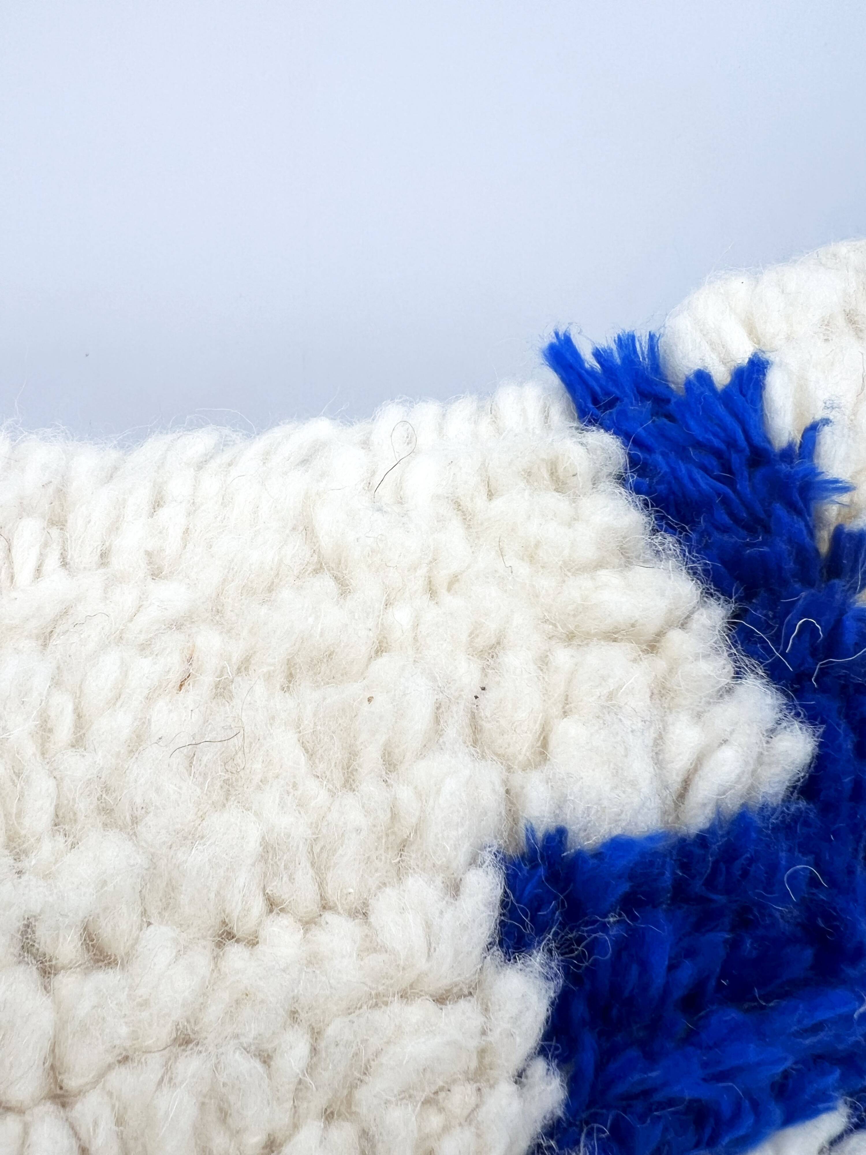 Moroccan Berber cushion cover Azilal with Majorelle blue patterns 50x40cm