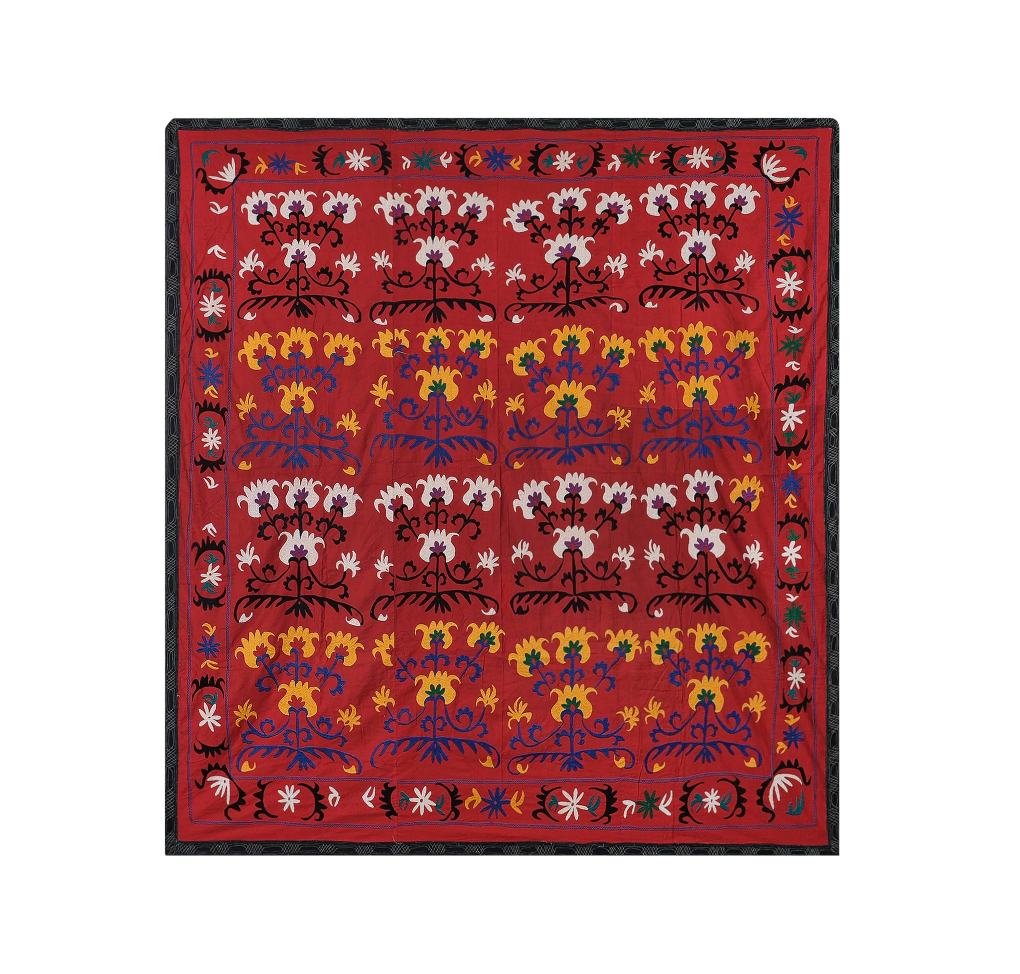 Hand knotted rug, vintage turkish rug 222x231 cm