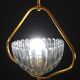 Art Decò Barovier e Toso Murano Glass and Brass Pendant Light, 1950