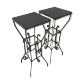 Ensemble vintage de 2 tables de jardin