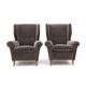 Set of grey velvet armchairs, 1950s.