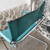 Pair of cantilever in leather and chrome 1970
