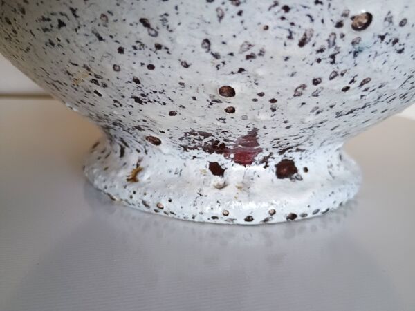 Coupe grès Accolay - glaçure lava noir & blanc