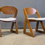 Vintage brutalist dining chairs, set of 6 - 1960s