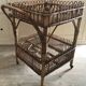 Wheeled rattan side table