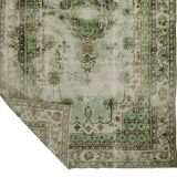 Tapis Oushak Vintage – Tons Vert Pastel & Style Classique, 176 x 340 cm