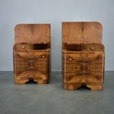 1939s pair of Art Deco bedside tables, Czechoslovakia