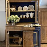 Buffet two body renovated, veneer in olive wood