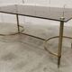 Gold brass coffee table with smoked glass 1970