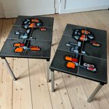 Paire de tables d’appoint carreaux Belarti