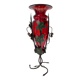 Ruby Red Murano Glass Vase with Iron Grape Vines Ascribable to Umberto Bell