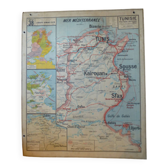 Old Madagascar / Indochina school map, ed. Vidal-Lablache 1930