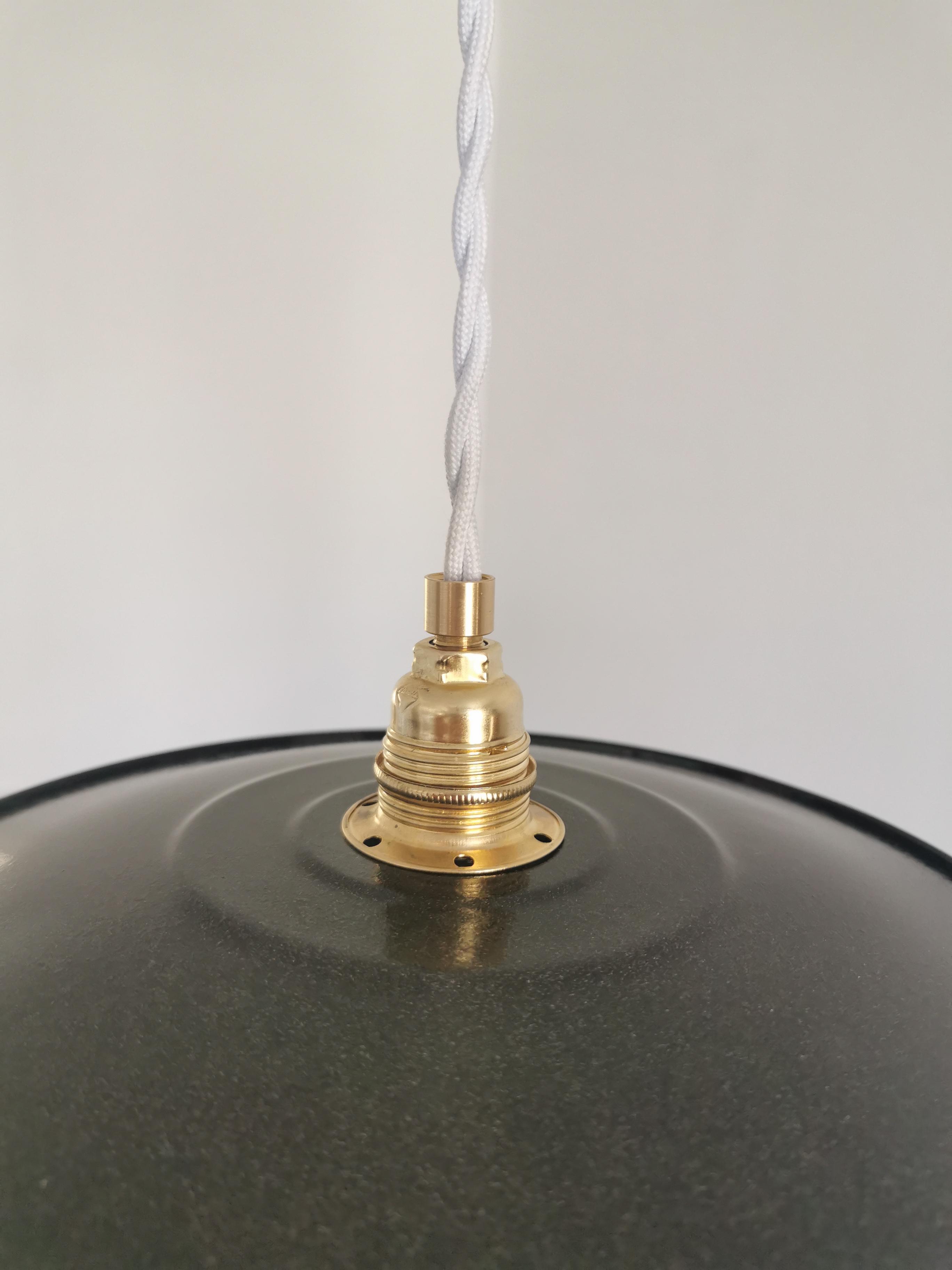 Suspension flat enamelled sheet black old, industrial, year 50