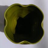 Vase enamaux olive green Vallauris