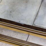 Glass and gold metal coffee table, 1970