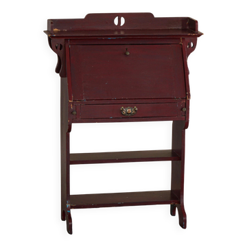 Ancien bureau secrétaire peint à façade tombante, Skønvirke danois, début du 20e siècle