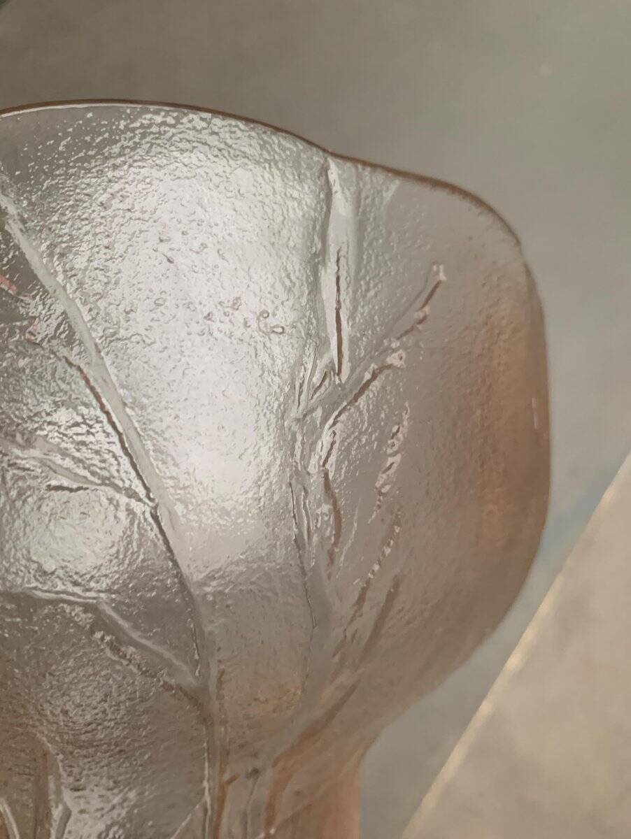 Large glass bowl from the mid-century by Heiniä Kainalossa for Humppila, Finland.