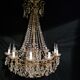 Chandelier in crystal and gilded bronze