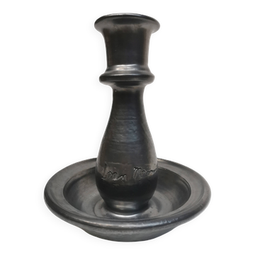 Grand bougeoir, vase . céramique signée jean marais