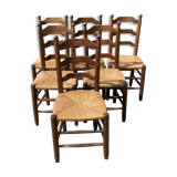 Set of 6 straw chairs