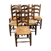 Set of 6 straw chairs