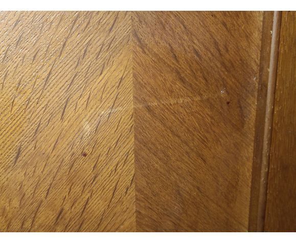 Vintage wardrobe with compass feet and central mirror Scandinavian style design