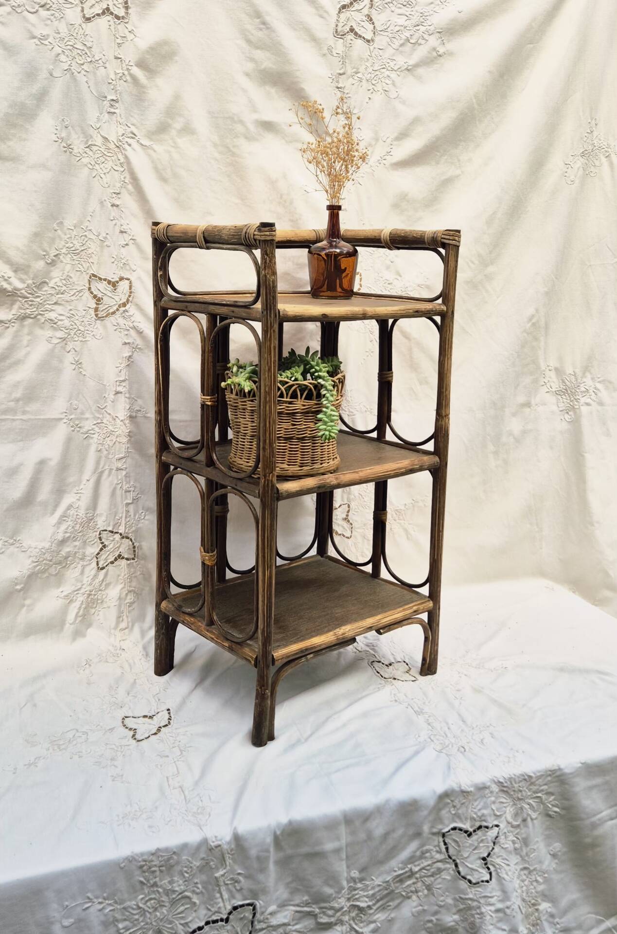 Rattan shelf