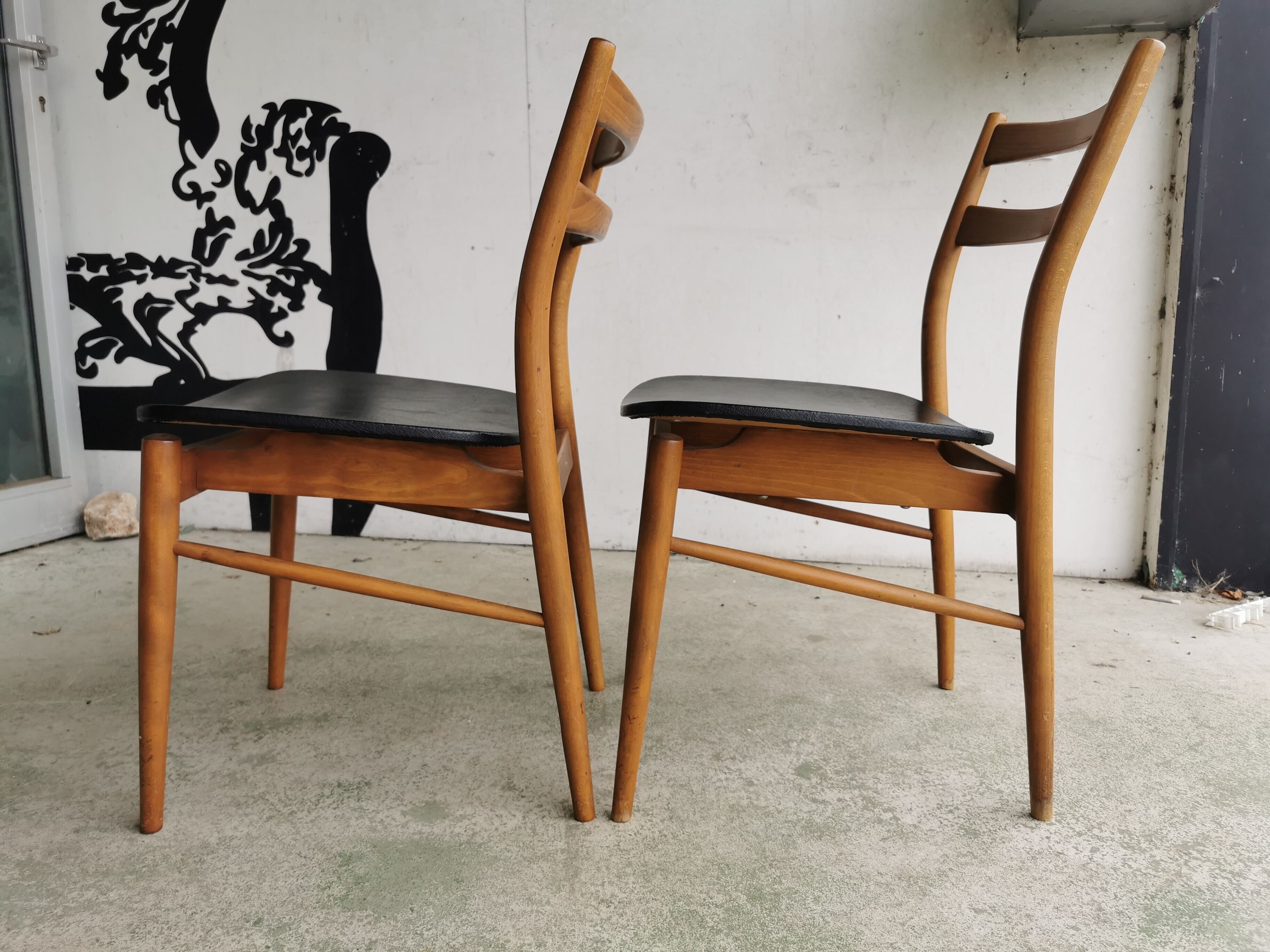 Vintage pair of scandinavian chairs 1960's
