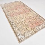 5x9 Bordered Floral Turkish Vintage Area Rug, 159x290Cm