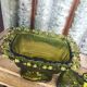 1950 green glass candy drageoir