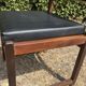 Set of 6 vintage teak chairs with black Skaï.