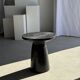 Black solid mango side table (monoxyle) with conical legs