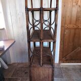 Vintage rattan bookcase