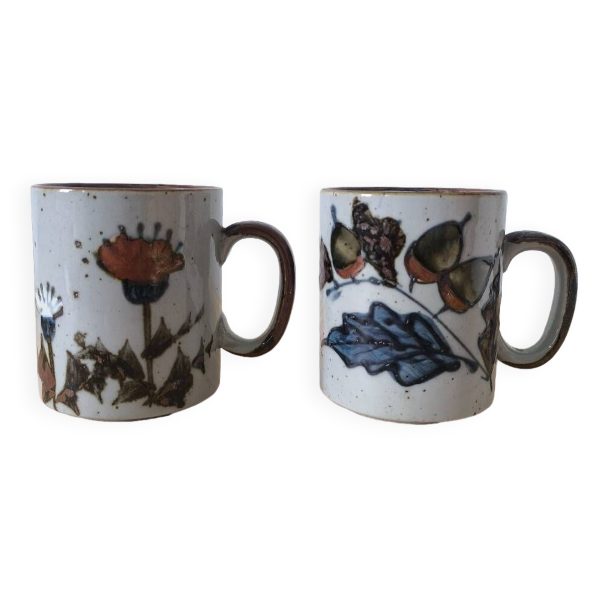 Pair of glazed stoneware mugs 1970