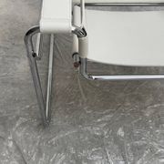 "Wassily" armchair by Marcel Breuer for Gavina in white leather.