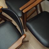 Ensemble de six chaises en teck, design danois, années 1970, fabrication : Farstrup Møbler