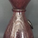 Carafe bottle in purple bubble blown glass Biot 20th century