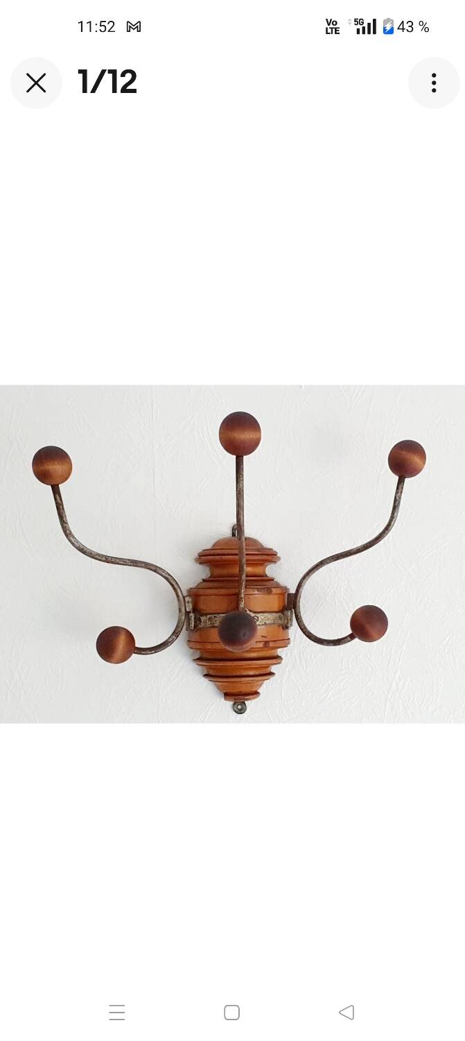 Bentwood/1900s style wall-mounted coat rack