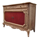 Louis XV buffet in oak & leather - Sandblasted