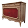 Louis XV buffet in oak & leather - Sandblasted