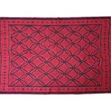 Tapis roumain en laine tissée à la main en rouge et noir 210x163cm