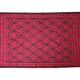 Romanian wool handwoven rug in red and black 210x163cm