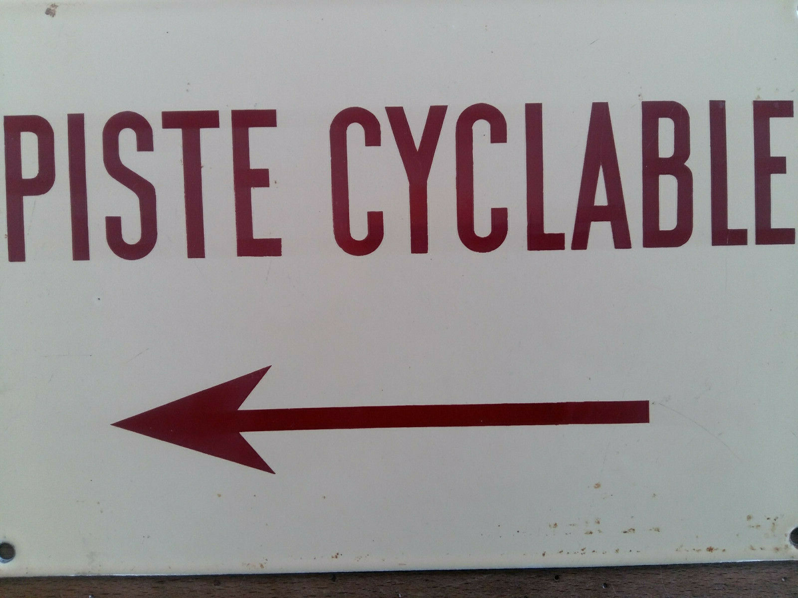 Old enamelled plaque "Cyclable Trail" Bike 21x31cm 1960