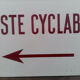 Old enamelled plaque "Cyclable Trail" Bike 21x31cm 1960