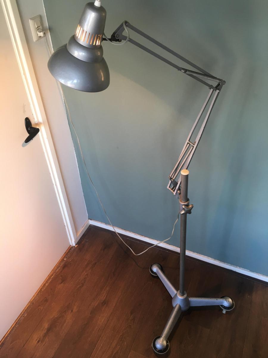 Lamppost anglepoise vintage with wheels of ASEA 1950 s