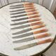 Set of 12 vintage horn knives 70s