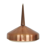 Sandinavian modern copper and wood pendant light, 1960's